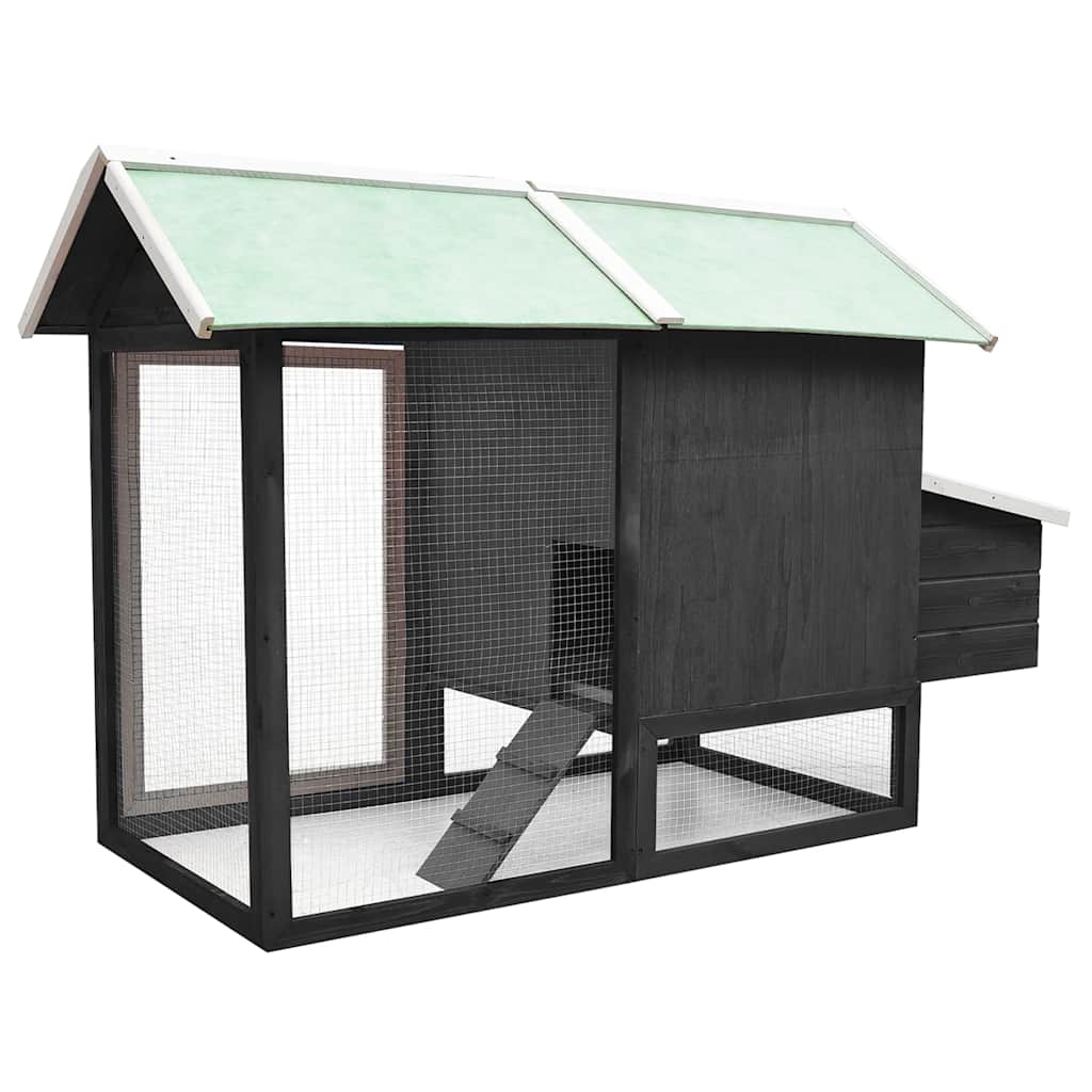 Chicken Cage Grey 170x81x110 cm Solid Pine & Fir Wood