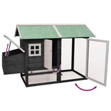 Chicken Cage Grey 170x81x110 cm Solid Pine & Fir Wood