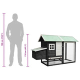 Chicken Cage Grey 170x81x110 cm Solid Pine & Fir Wood