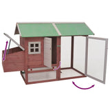 Chicken Cage Mocha 170x81x110 cm Solid Pine & Fir Wood - 45-Degree Angle