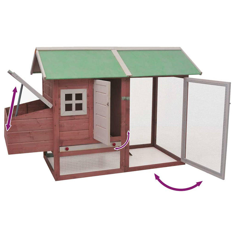 Chicken Cage Mocha 170x81x110 cm Solid Pine & Fir Wood