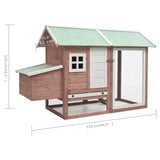 Chicken Cage Mocha 170x81x110 cm Solid Pine & Fir Wood - Low Angle