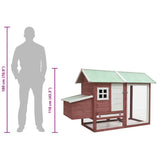 Chicken Cage Mocha 170x81x110 cm Solid Pine & Fir Wood - Extra Image