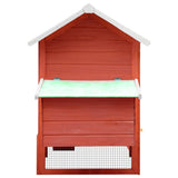Chicken Cage Red 170x81x110 cm Solid Pine & Fir Wood