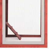Chicken Cage Red 170x81x110 cm Solid Pine & Fir Wood - Close-Up Angle