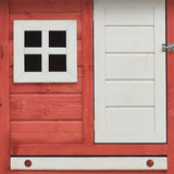 Chicken Cage Red 170x81x110 cm Solid Pine & Fir Wood - Low Angle