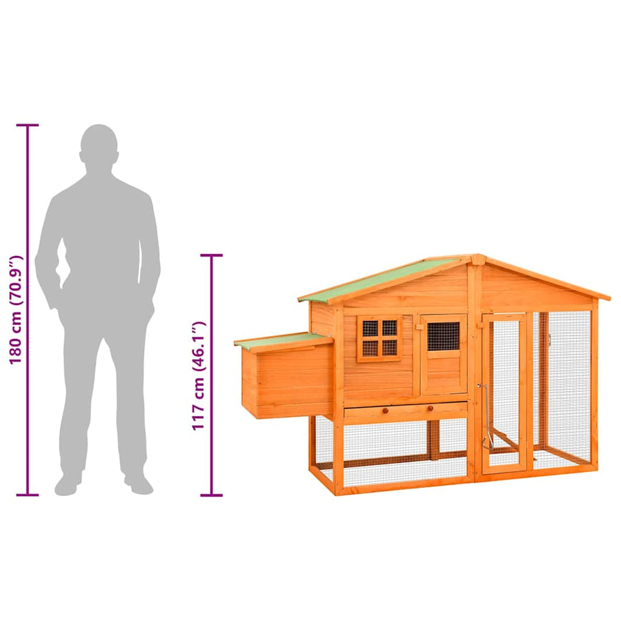 Chicken Coop with Nest Box Solid Fir Wood