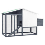 Chicken Coop With Nest Box Grey And White Solid Fir Wood
