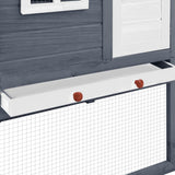 Chicken Coop With Nest Box Grey And White Solid Fir Wood - Low Angle