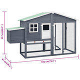 Chicken Coop With Nest Box Grey And White Solid Fir Wood