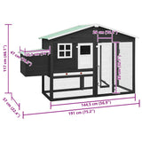 Chicken Coop with Nest Box Grey and White Solid Fir Wood