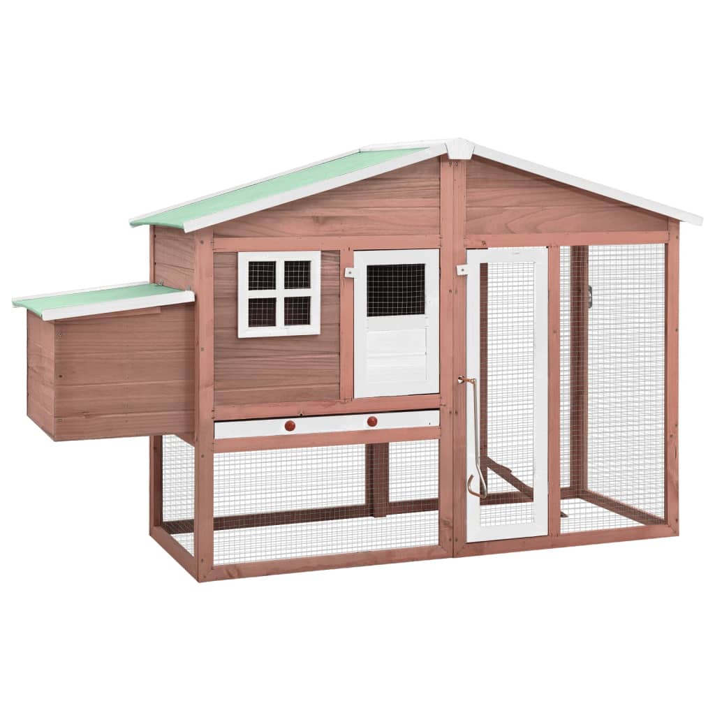 Chicken Coop With Nest Box Mocha And White Solid Fir Wood