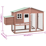 Chicken Coop With Nest Box Mocha And White Solid Fir Wood - Extra Image