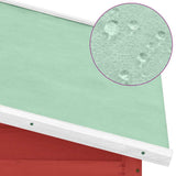 Chicken Coop with Nest Box Red and White Solid Fir Wood - 45-Degree Angle