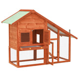 Rabbit Hutch 140x63x120 Cm Solid Firwood - Front View