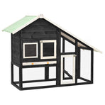 Rabbit Hutch Grey and White 140x63x120 cm Solid Firwood
