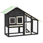Rabbit Hutch Grey and White 140x63x120 cm Solid Firwood