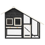 Rabbit Hutch Grey and White 140x63x120 cm Solid Firwood