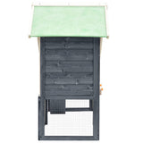 Rabbit Hutch Grey And White 140x63x120 Cm Solid Firwood