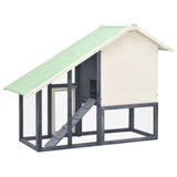 Rabbit Hutch Grey And White 140x63x120 Cm Solid Firwood - 45-Degree Angle