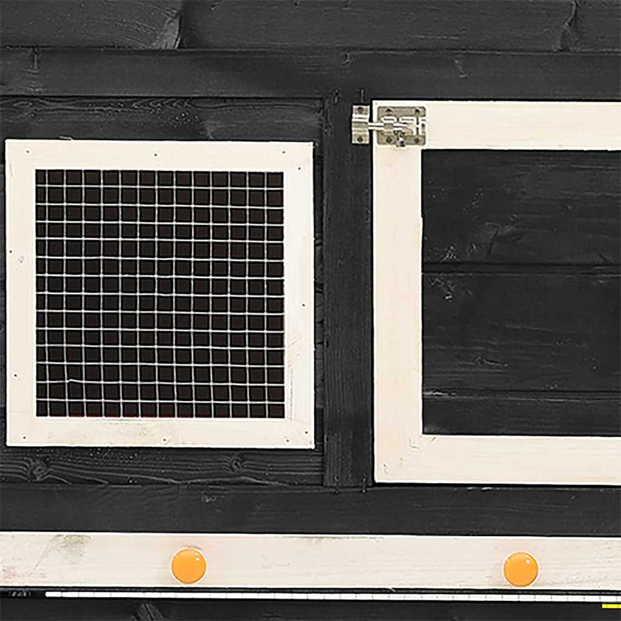 Rabbit Hutch Grey and White 140x63x120 cm Solid Firwood