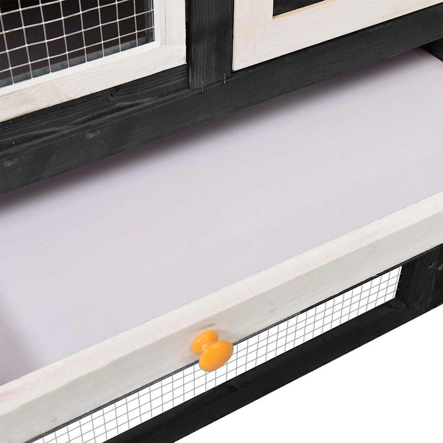 Rabbit Hutch Grey and White 140x63x120 cm Solid Firwood