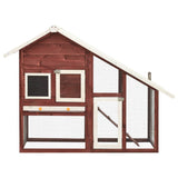 Rabbit Hutch Mocha and White 140x63x120 cm Solid Firwood