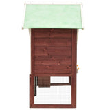 Rabbit Hutch Mocha and White 140x63x120 cm Solid Firwood