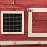 Rabbit Hutch Red And White 140x63x120 Cm Solid Firwood - Rear View