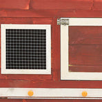 Rabbit Hutch Red and White 140x63x120 cm Solid Firwood