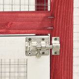 Rabbit Hutch Red And White 140x63x120 Cm Solid Firwood