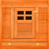 Outdoor Rabbit Hutch with Run Brown Solid Fir Wood