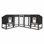 Outdoor Rabbit Hutch with Run Grey and White Solid Fir Wood