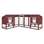 Outdoor Rabbit Hutch with Run Mocca and White Solid Fir Wood