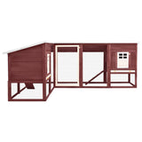 Outdoor Rabbit Hutch with Run Mocca and White Solid Fir Wood - Front View