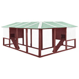 Outdoor Rabbit Hutch with Run Mocca and White Solid Fir Wood - Top-Down View