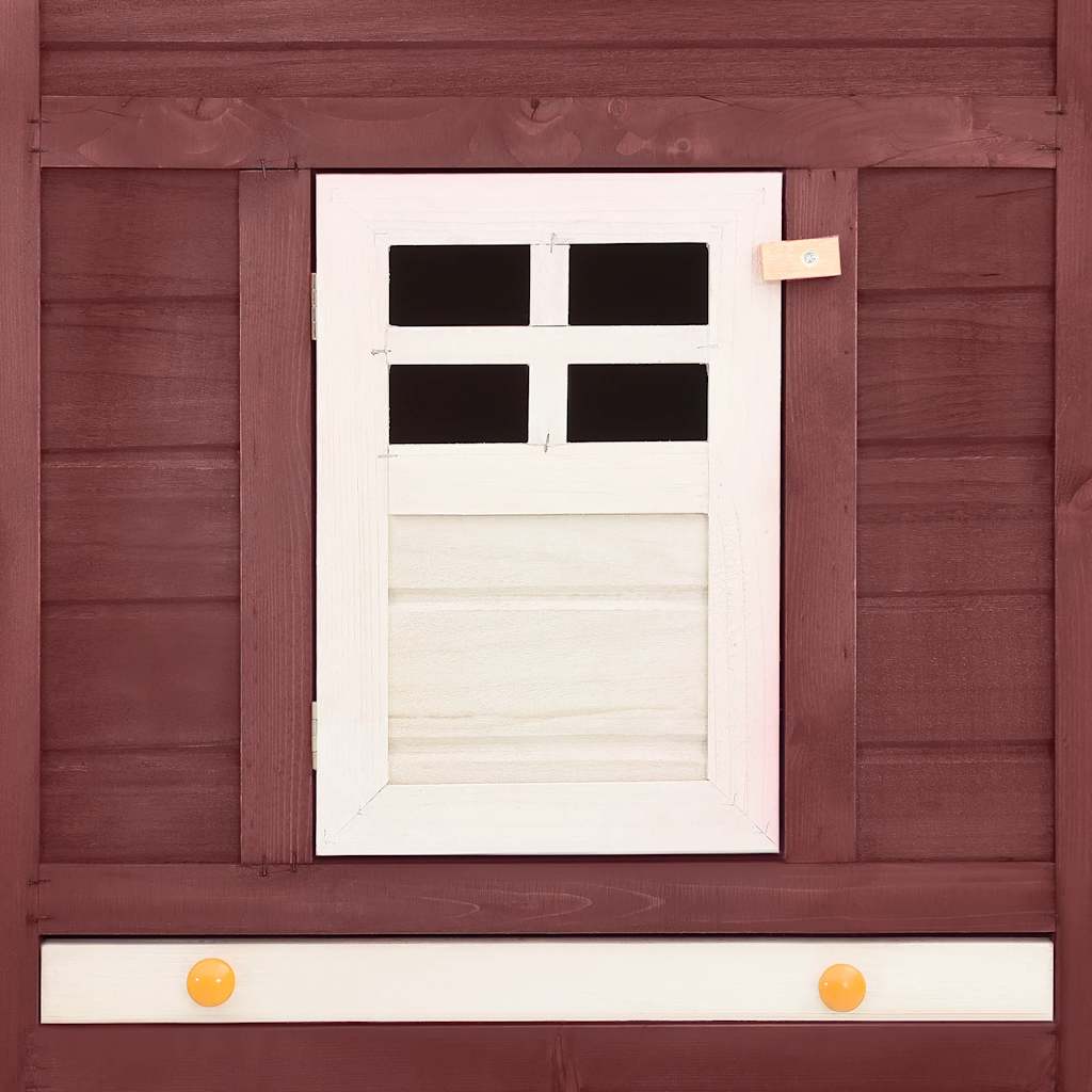 Outdoor Rabbit Hutch with Run Mocca and White Solid Fir Wood