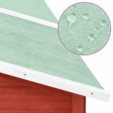 Outdoor Rabbit Hutch with Run Red and White Solid Fir Wood - 45-Degree Angle