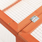 Rabbit Hutch 124x120x60 cm Solid Firwood - Rear View