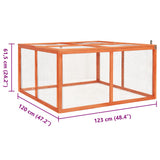 Rabbit Hutch 124x120x60 cm Solid Firwood