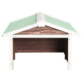 Robotic Lawn Mower Garage 72x87x50 cm Mocca and White Firwood - Top-Down View