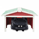 Robotic Lawn Mower Garage 72x87x50 cm Red and White Firwood - Side View