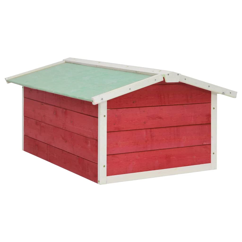Robotic Lawn Mower Garage 72x87x50 cm Red and White Firwood