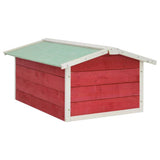 Robotic Lawn Mower Garage 72x87x50 cm Red and White Firwood