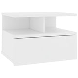Floating Nightstand White 40x31x27 cm Engineered Wood - Front View