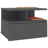 Floating Nightstand Grey 40x31x27 cm Engineered Wood - Side View