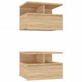 Floating Nightstands 2 pcs Sonoma Oak 40x31x27 cm Engineered Wood - Front View