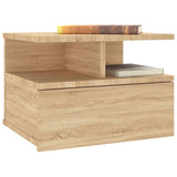 Floating Nightstands 2 pcs Sonoma Oak 40x31x27 cm Engineered Wood - Side View