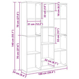 Room Divider/Book Cabinet White 100x24x140 cm Engineered Wood