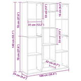 Room Divider/Book Cabinet Sonoma Oak 100x24x140 cm Engineered Wood
